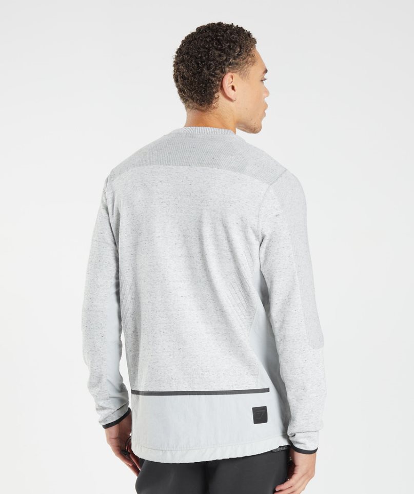 Men's Gymshark Retake Crew Sweatshirts Light Grey | NZ 7POFTY